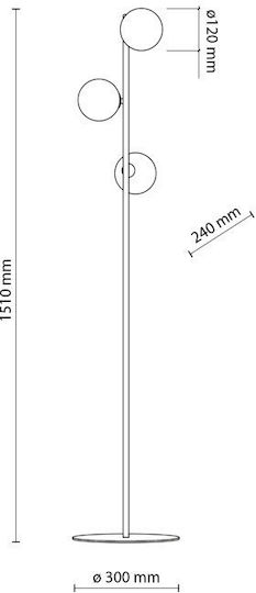 TK Lighting Estera Floor Lamp H150xW38cm. with Socket for Bulb G9 Brown