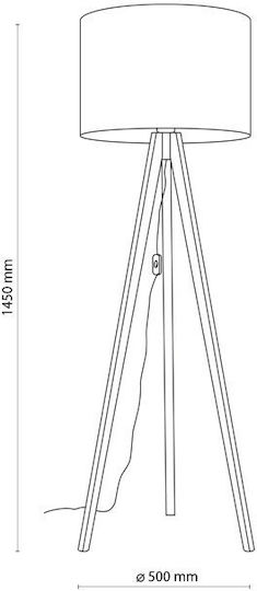 TK Lighting Floor Lamp with Socket for Bulb E27 Brown