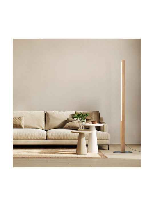 TK Lighting LED Floor Lamp H120xW30cm. with Warm White Light Brown