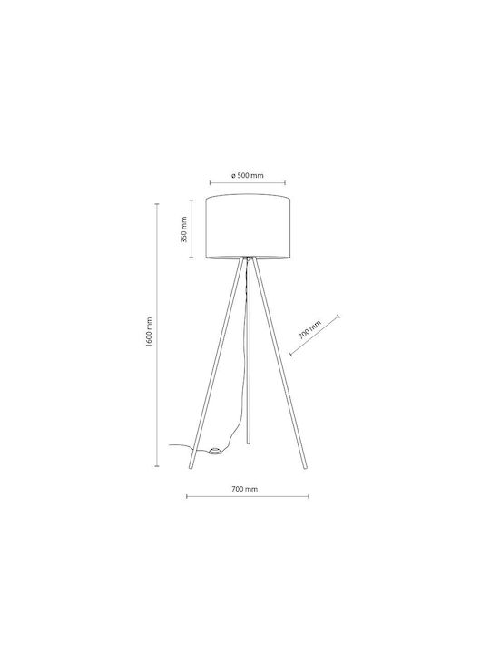 TK Lighting Umberto Stehleuchte H155xB50cm. mit Fassung für Lampe E27 Braun
