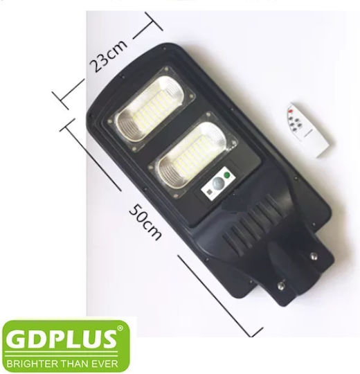 GDPLUS Ηλιακό Φωτιστικό Δρόμου 40W Ψυχρό Λευκό 6500K με Αισθητήρα Κίνησης, Φωτοκύτταρο και Τηλεχειριστήριο IP65 50x23x5εκ.