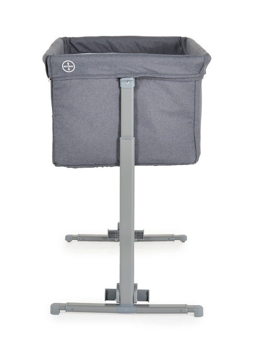 Moni Cradle with Mattress, Side Opening, and Wheels Gray
