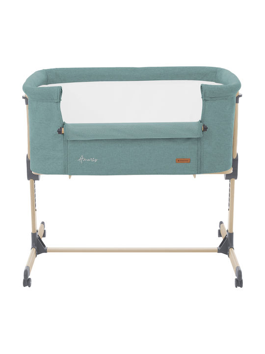 Kikka Boo Cradle Amaris with Mattress, Side Opening, and Wheels Green