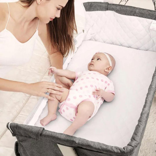 Babygo – 2 в 1 бебешко креватче за съвместно спане сиво