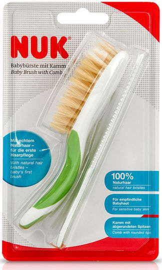 Nuk Baby Brush & Comb Green 2pcs
