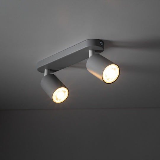 TK Lighting Διπλό Σποτ με Ντουί GU10 σε Ροζ Χρώμα TK Lighting Διπλό Σποτ με Ντουί GU10 σε Ροζ Χρώμα