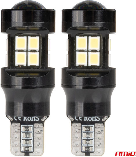 AMiO Λάμπες Αυτοκινήτου T15 / W16W Canbus LED 5500K Ψυχρό Λευκό 12-24V 2τμχ