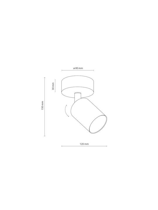 TK Lighting Single Spot with Socket GU10 in White Color