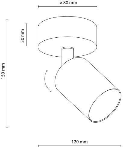 TK Lighting Μονό Σποτ με Ντουί GU10 σε Λευκό Χρώμα