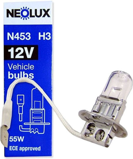 Neolux Lamps Car H3 Halogen 3200K Warm White 12V 55W 1pcs
