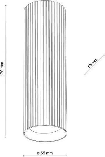 TK Lighting Μονό Σποτ με Ντουί GU10 σε Μαύρο Χρώμα
