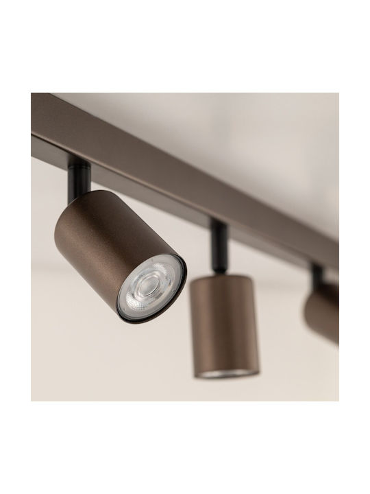TK Lighting Σποτ με 6 Φώτα και με Ντουί GU10 σε Καφέ Χρώμα