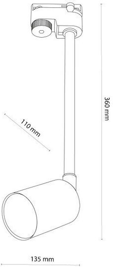 TK Lighting Μονό Σποτ με Ντουί GU10 σε Μαύρο Χρώμα