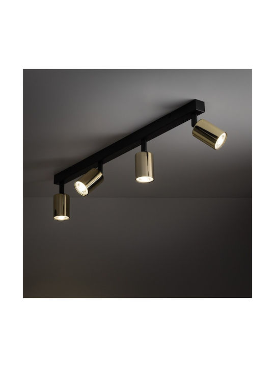 TK Lighting Σποτ με 10 Φώτα και με Ντουί GU10 σε Μαύρο Χρώμα