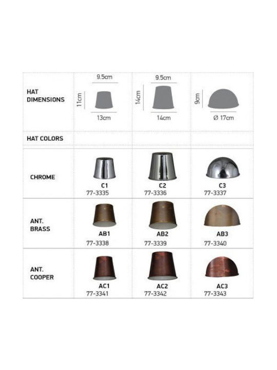 Home Lighting Στρογγυλό Καπέλο Φωτιστικού Μπλε με Διάμετρο 17cm