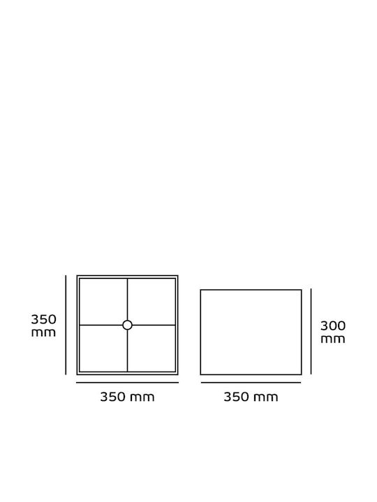 VK Lighting Квадрат Абажур Черен с ширина 35см