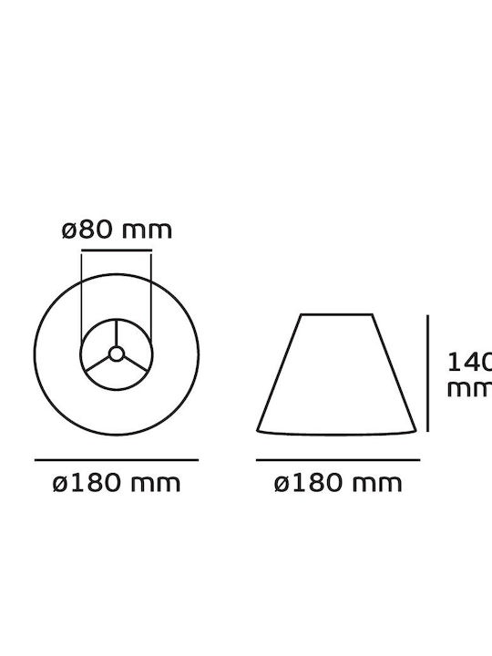 VK Lighting Konisch Lampenschirm Grün mit Durchmesser 18cm