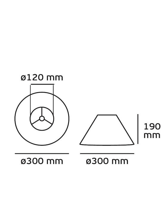 VK Lighting Коничен Абажур Син с диаметър 30см