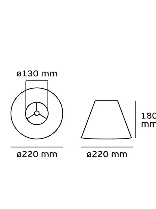 VK Lighting Коничен Абажур Син с диаметър 22см