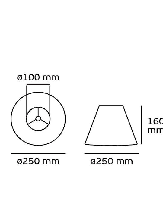 VK Lighting Коничен Абажур Син с диаметър 25см