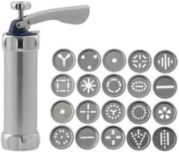 Foxmag24 Cookie Biscuit Maker 20 Forme 4 Duze Material Durabil Ușor De Curățat Argintiu