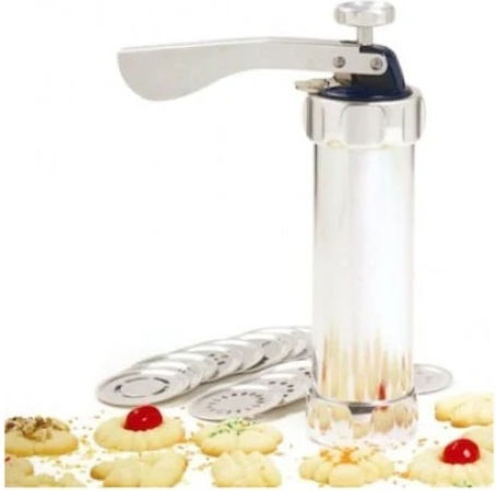 Foxmag24 Cookie Biscuit Maker 20 Forme 4 Duze Material Durabil Ușor De Curățat Argintiu