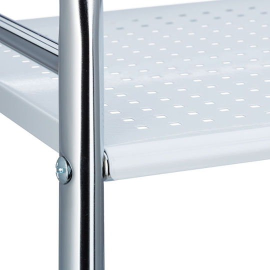 Relaxdays Metallic Kitchen Trolley 3 Tiers Silver 40.5x31x75cm