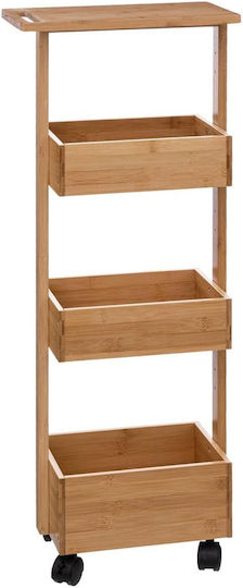 5Five Troleu De Bucătărie Din Lemn Cu 3 Locuri Bej 33x18x89cm