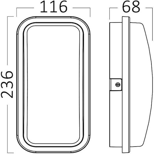 Braytron Стенно Външно Осветително Тяло IP65 23.6x11.6x6.8εκ.