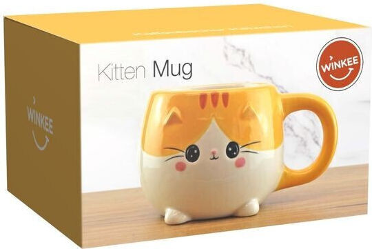 Winkee Керамична Жълта Чаша 350ml