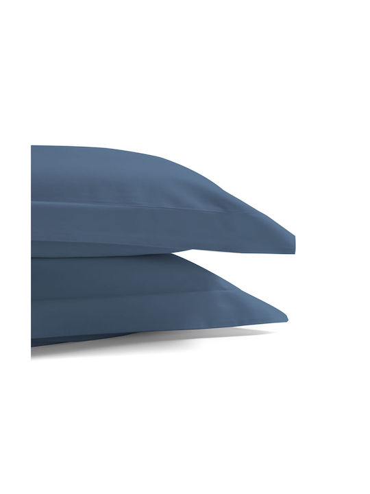 Aslanis Home Satin Сет Калъфки за Възглавници Оксфорд Poseidon Blue 50x80см.
