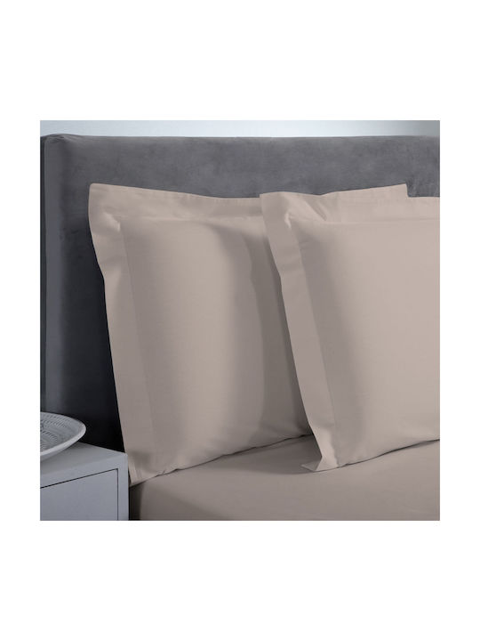 Aslanis Home Satin Σετ Μαξιλαροθήκες Oxford Khaki 50x80εκ.