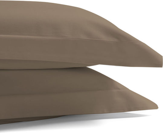 Aslanis Home Satin Plain Сет Калъфки за Възглавници Оксфорд Хаки 50x80см.