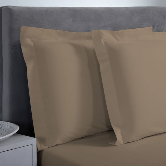 Aslanis Home Satin Plain Сет Калъфки за Възглавници Оксфорд Хаки 50x80см.