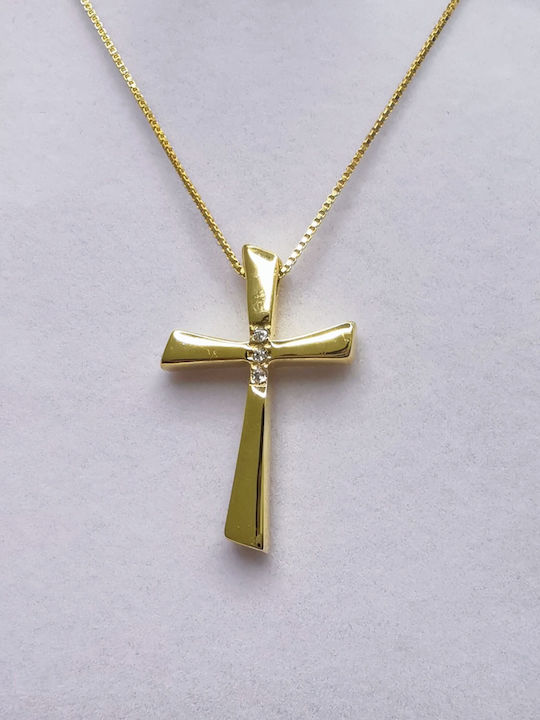 Aris Dentopoulos Jewellery Women's Gold Cross 14K with Chain