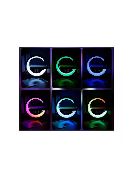 Ceas De Masă Digital Led Cu Ceas Deșteptător Radio Și Încărcare Wireless Multicolor 27276V