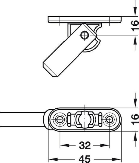 Κομπασο Ανω Πορτας Hafele Sugatsune 301nc Μαυρο 234-36531300ne
