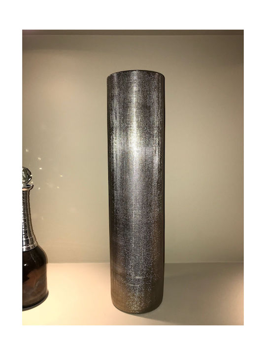 Silbernes Mattes Metallvase 11x47cm Kfr91 Casa Vogue