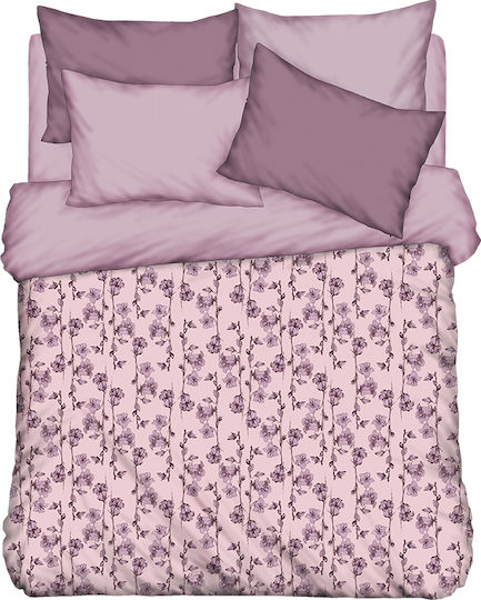 Ionion Πάπλωμα Διπλό 240x220cm Microfiber Floral Εμπριμέ