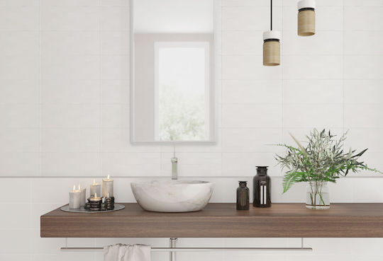 Ceramic Wall Tile 20x50cm White