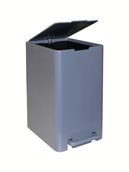 Κάδος Μπάνιου Πεντάλ 17lt 18.5x26x37cm Εσωτερικό Κάδο 10lt 1.04kg Πλαστικό Soft Close Γκρι Τιτανίου Ελλάδας