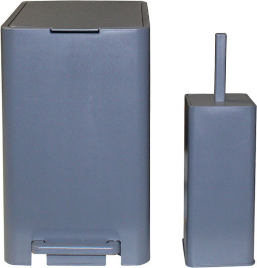 Bathroom Pedal Bin 17L 18.5x26x37cm Inner Bin 10L 1.04kg Plastic Soft Close Titanium Gray Greece