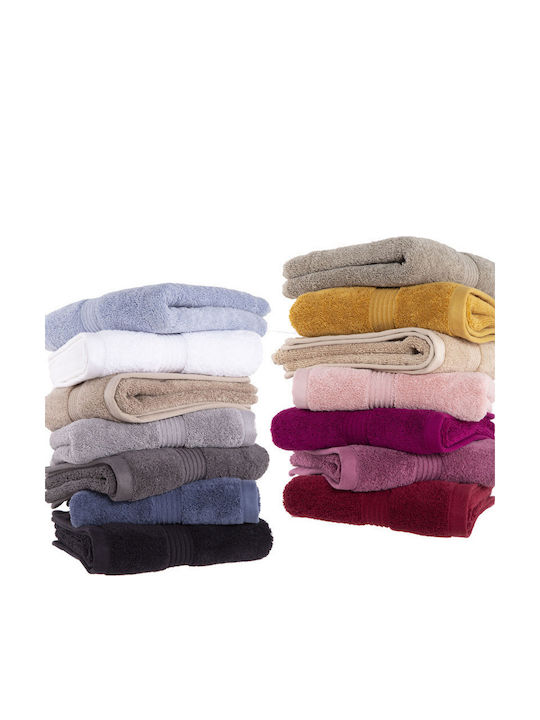 Set of 3 Bath Towels 80x160 Face 50x100 Hand 30x50 Aegean Nef-nef Anthracite 902
