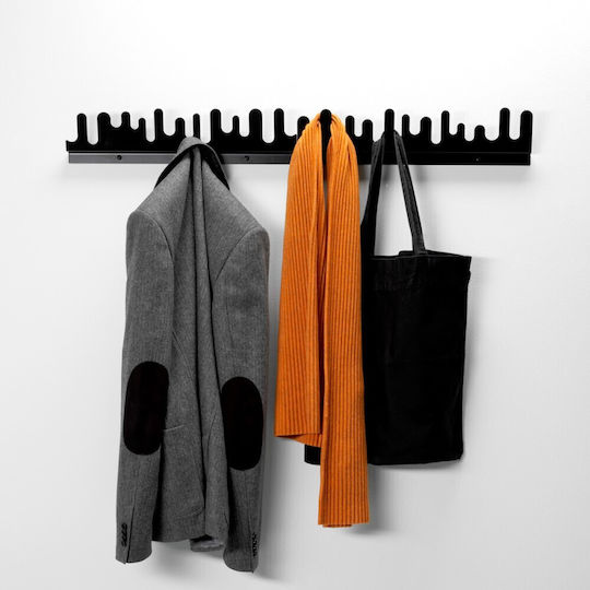 Κρεμάστρα Τοίχου Wave Μαύρη Σετ 2 Mέταλλο Design House Stockholm