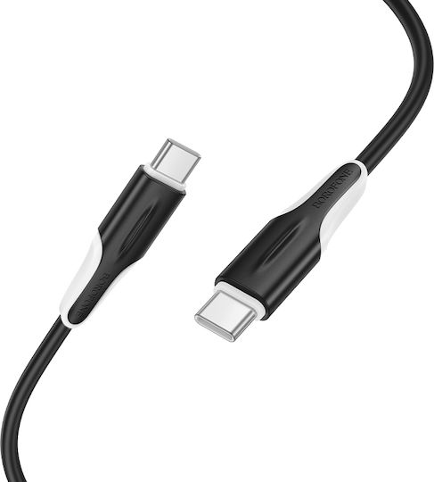 Borofone USB 2.0 Cable USB-C male - USB-C 60W PD Μαύρο 1m 46609-OC