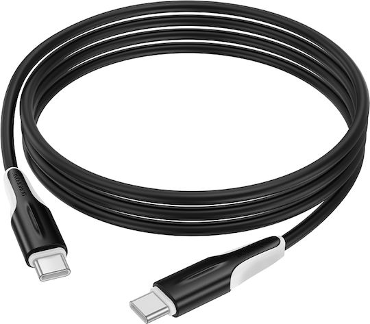 Borofone USB 2.0 Cable USB-C male - USB-C 60W PD Μαύρο 1m 46609-OC