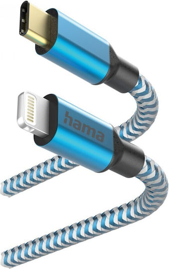 HAMA USB-C zu Lightning Kabel Blau 1.5m (00201561)