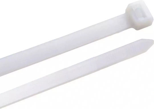 Plastic Cable Ties 100mmx2.5mm In White Colour 100pcs 11348V
