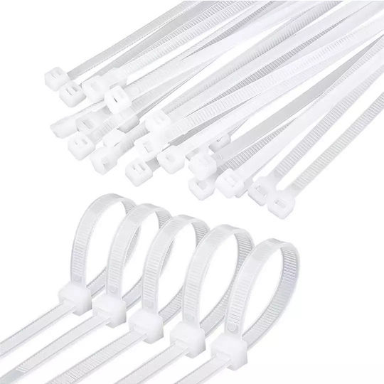 Plastic Cable Ties 100mmx2.5mm In White Colour 100pcs 11348V