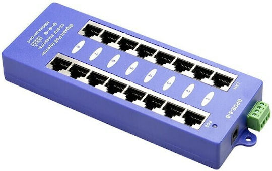 8-θυρος Gigabit Poe Injector Cat5e Μπλέ